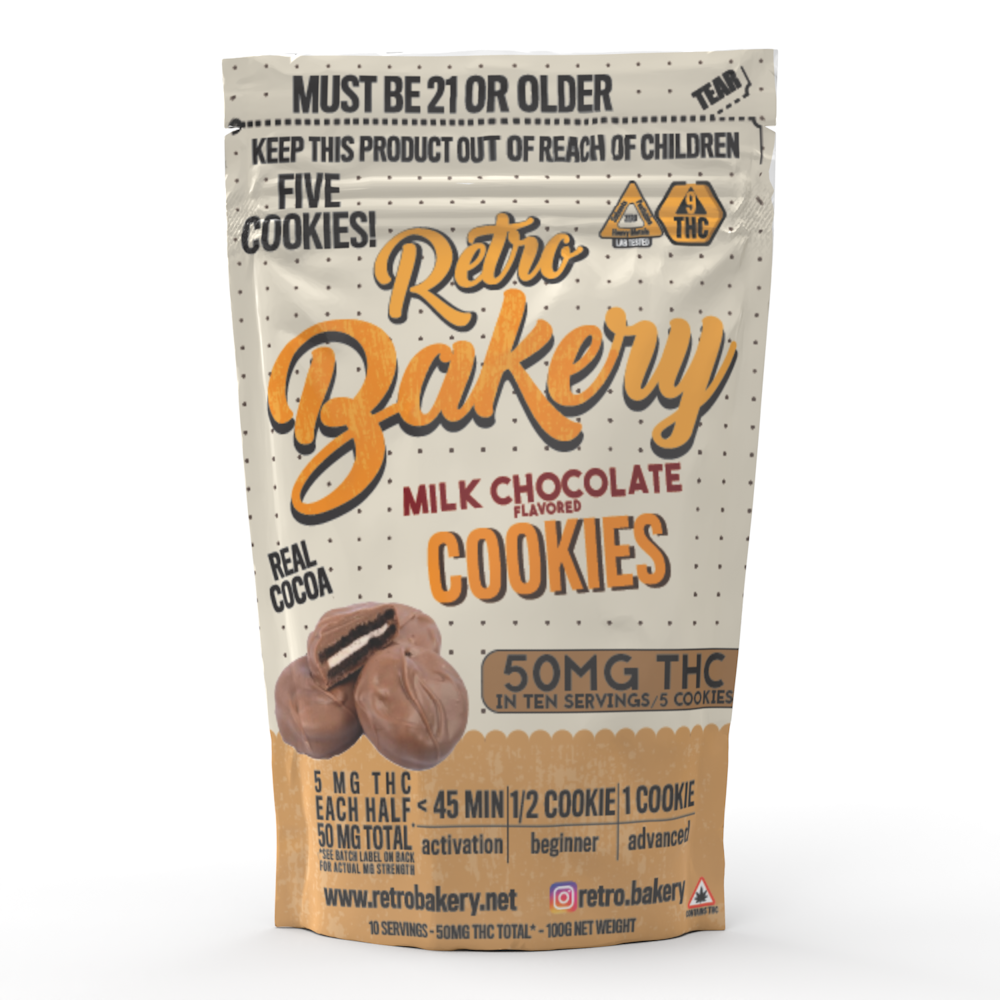 50MG THC CHOCOLATE COVERED COOKIES - 5 PACK