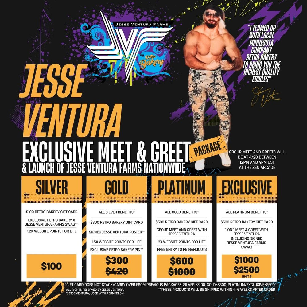 JESSE VENTURA LAUNCH PARTY BUNDLES WITH MEET AND GREET!