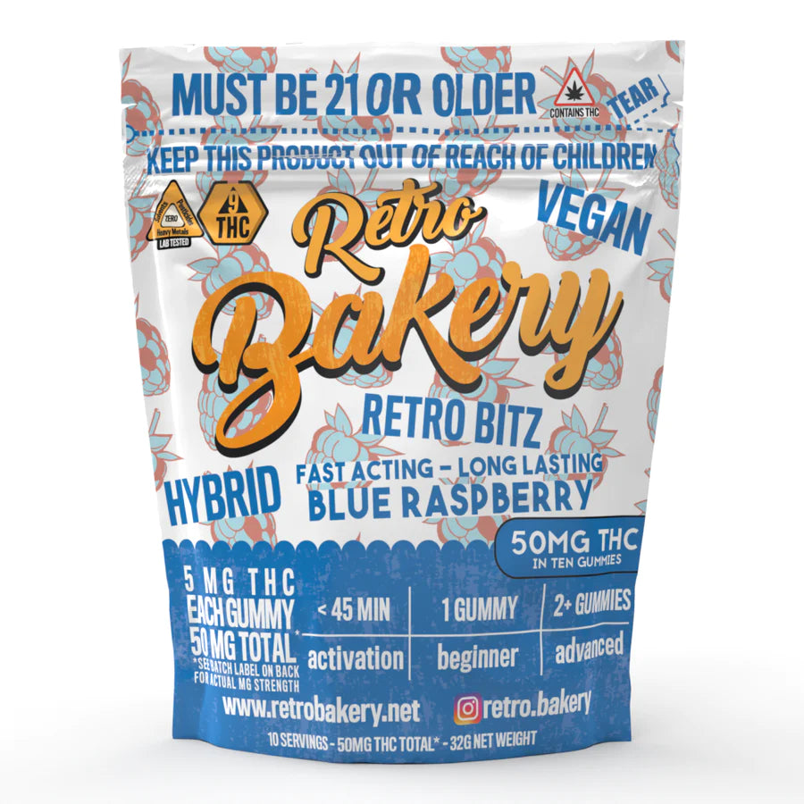 Boost Your Mood with 50mg Fast-Acting THC Gummies in Blue Raspberry