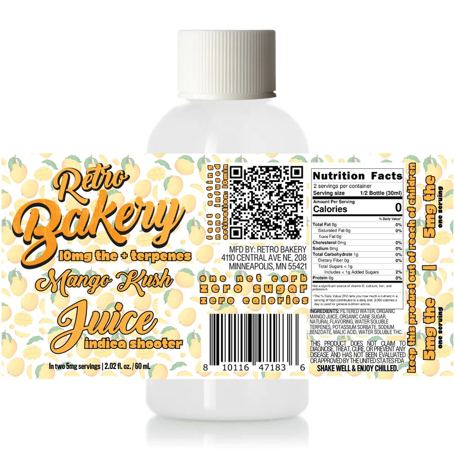 Get Your Daily Dose of Relaxation with 10mg THC Shot Mango Kush Juice - Indica