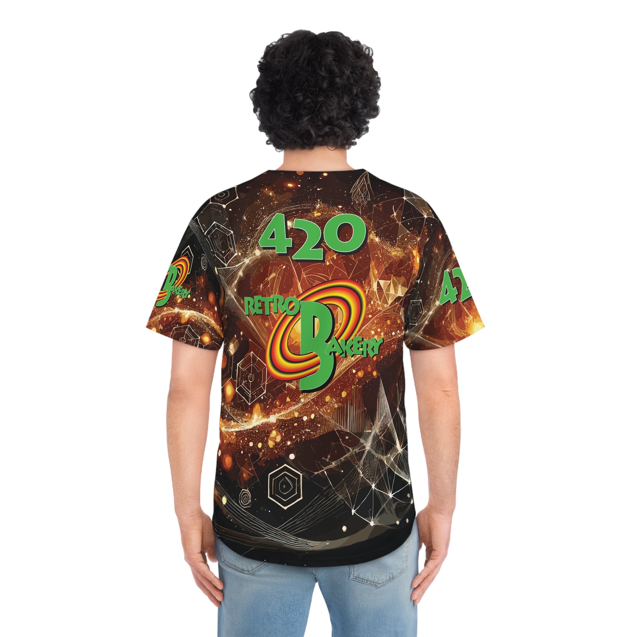 Retro Bakery Astral Space Jammed Jesery Button Up