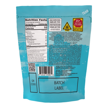 Baja Low Dose Gummies from Retro Bakery, 50mg THC