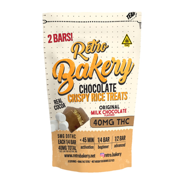 Retro Bakery Chocolate Covered Rice Crispy Treats 2-pack, 20mg hemp-derived Delta-9 THC per treat, 40mg total - product photo