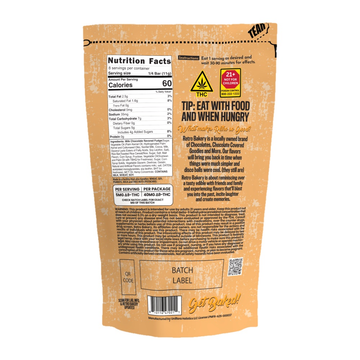 Retro Bakery Chocolate Covered Rice Crispy Treats 2-pack, 20mg hemp-derived Delta-9 THC per treat, 40mg total - packaging photo