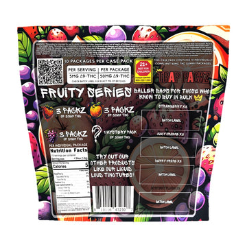 Trap Packz Baller Bag Fruity Series Gummies from Retro Bakery, 10x 50mg THC
