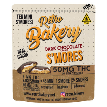 Retro Bakery Dark Chocolate THC S'mores 10-pack, 5mg hemp-derived Delta-9 THC each, 50mg total - product photo