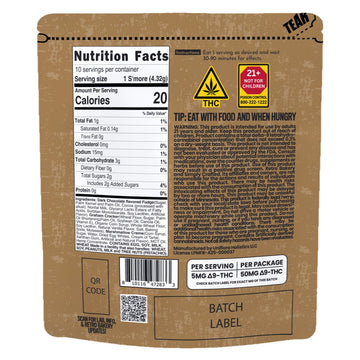Retro Bakery Dark Chocolate THC S'mores 10-pack, 5mg hemp-derived Delta-9 THC each, 50mg total - packaging photo