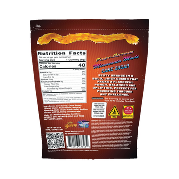 Orange Suplex Gummies from Retro Bakery, 500mg THC + 200mg CBG hemp-derived Delta-9 THC