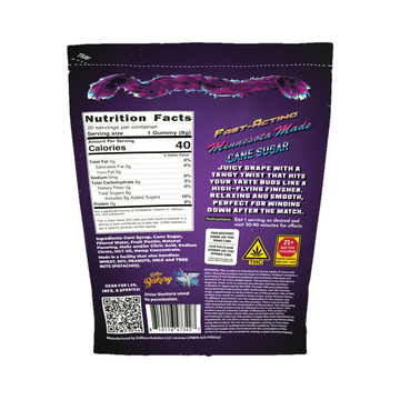 Purple PowerBomb Gummies from Retro Bakery, 500mg THC + 200mg CBN hemp-derived Delta-9 THC