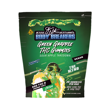 Green Grapple Gummies from Retro Bakery, 500mg THC + 200mg THCV