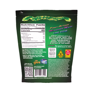 Green Grapple Gummies from Retro Bakery, 500mg THC + 200mg THCV
