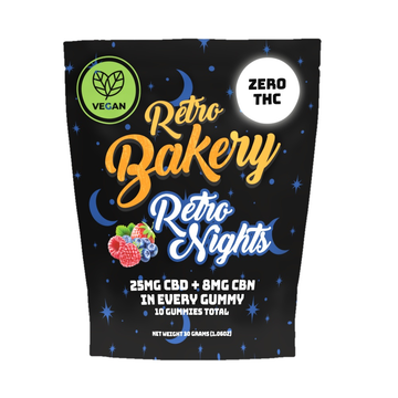 Retro Nights Gummies from Retro Bakery, CBD + CBN