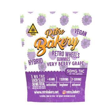 Very Berry Grape Wheels from Retro Bakery, 50mg THC