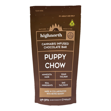 Retro Bakery Peanut Butter Puppy Chow Milk Chocolate Bar, 50mg hemp-derived THC chocolate bar - product photo