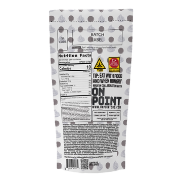 Retro Bakery Cookies and Cream White Chocolate Bar, 50mg hemp-derived THC chocolate bar with cookie crumble - packaging photo