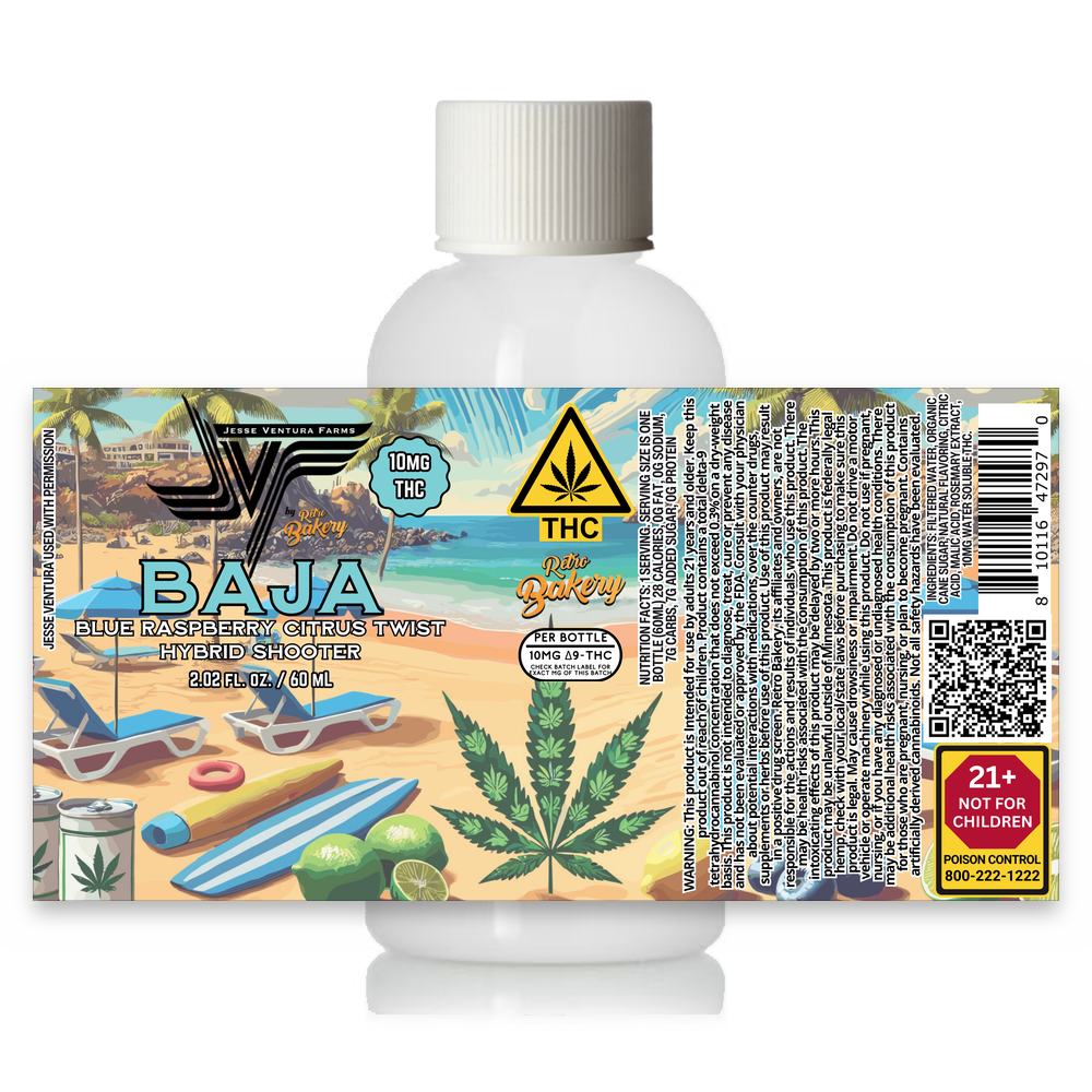 Jesse Ventura's Baja Shooter full label, front and back