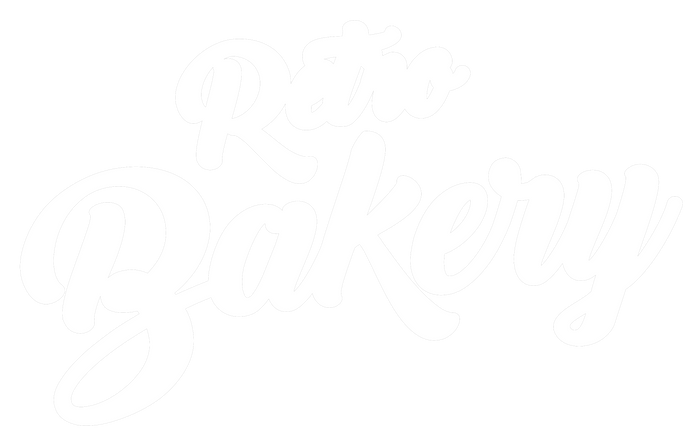 Retro Bakery logo, white