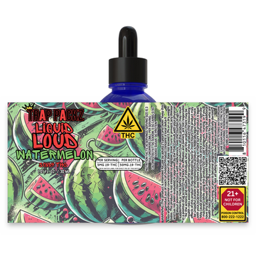 Trap Packz Liquid Loud Watermelon full label, front and back