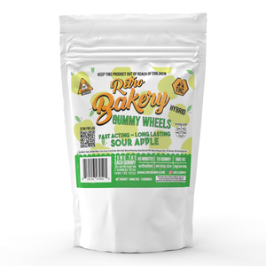
            
                Load image into Gallery viewer, 50MG FAST ACTING VEGAN THC GUMMY WHEELS - SOUR APPLE
            
        